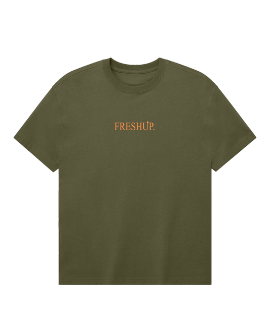 Times Fresh Roman Tee - Forest Green / Orange