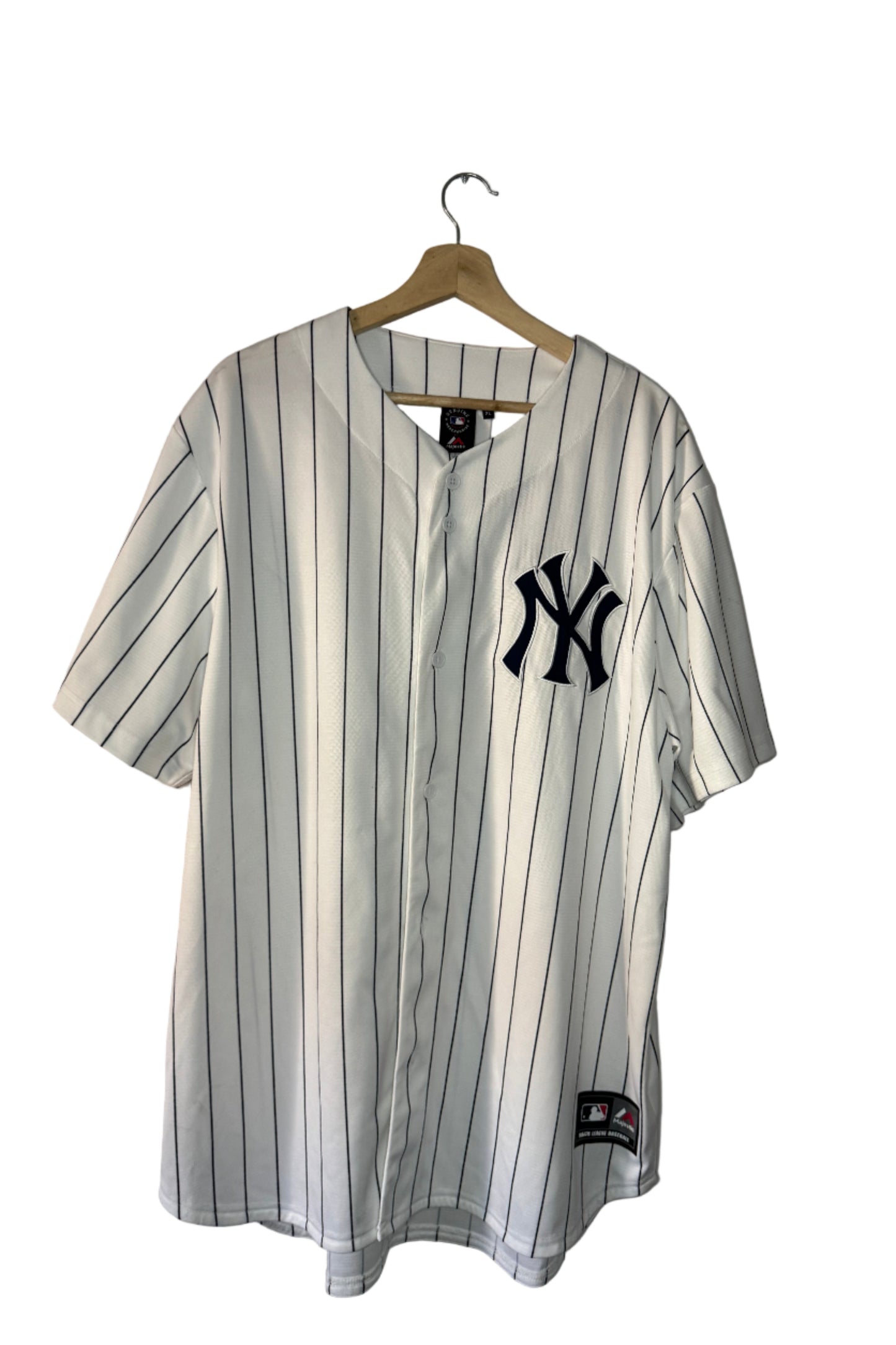 Majestic Athletic New York Yankees Chest Logo Pinstripe Replica Baseball Jersey