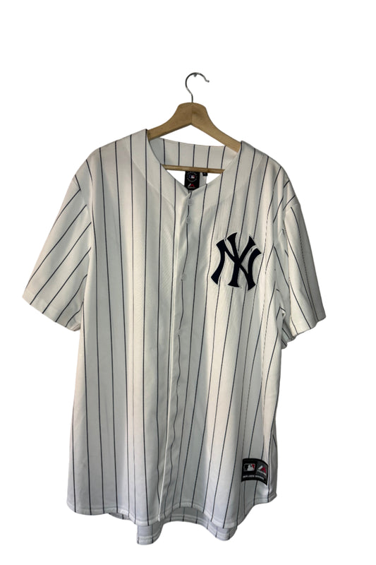 Majestic Athletic New York Yankees Chest Logo Pinstripe Replica Baseball Jersey